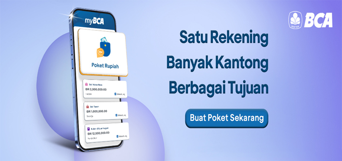Fitur Poket Rupiah Hadir di Aplikasi myBCA, Atur Berbagai Tujuan dalam Satu Rekening